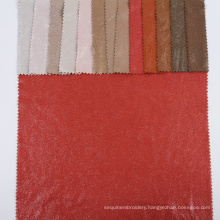 Weft textiles spandex foil single face garment flocking bronzing faux suede fabric garments